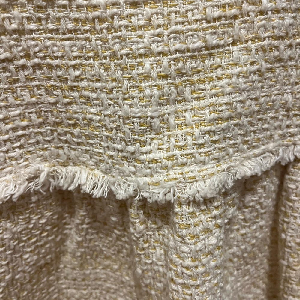 Zara Cream and Tan Textured Sleeveless Babydoll Crop Top size L - Picture 4 of 8